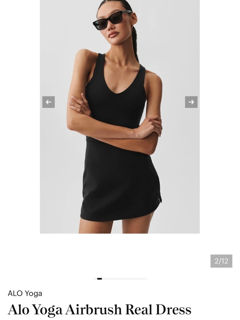 NWT alo yoga Airbrush Real Dress in Black - Picture 7 of 9